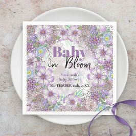 Elegant Lila Garden Flowers Baby i Bloom Pappersservett