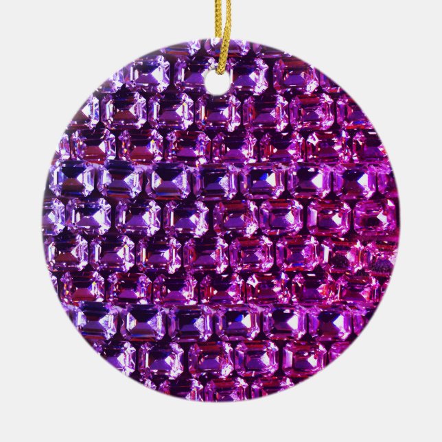 Elegant lila gemstendiamanter julgransprydnad keramik (Framsidan)