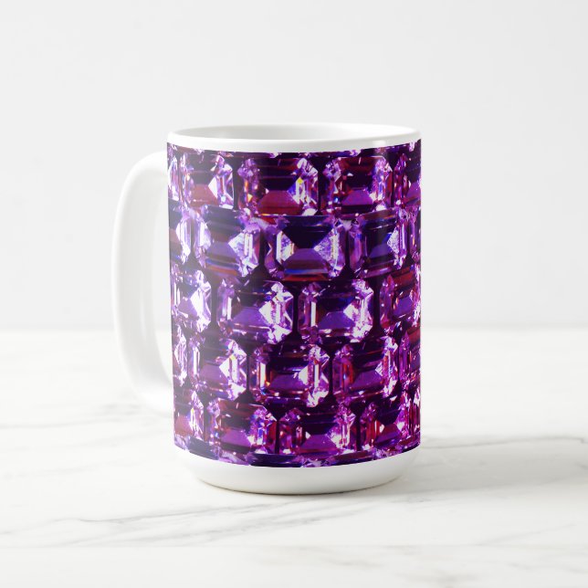 Elegant lila gemstendiamanter kaffemugg (Framsida vänster)