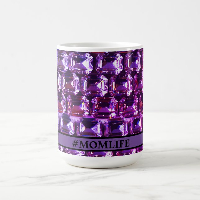 Elegant lila gemstendiamanter kaffemugg (Center)