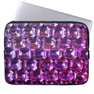Elegant lila gemstendiamanter laptop fodral