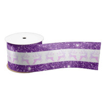 Elegant lila Glitter jul Hjort Satin Ribbon