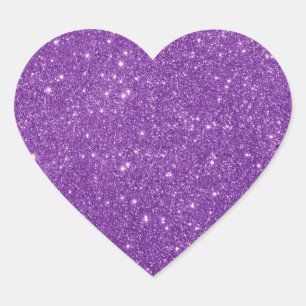 Elegant Lila Glitter Luxury Girly Hjärtformat Klistermärke