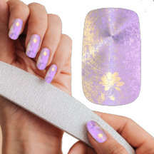Elegant lila glitter och metalliska blommor