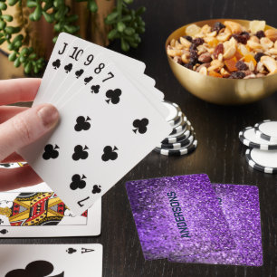 Elegant Lila Glitter & Sparkles Casinokort