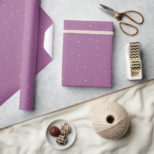 Elegant lila glittermönster presentpapper (Hantverk)