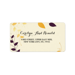 Elegant Lila Golden Lövs Adressetikett