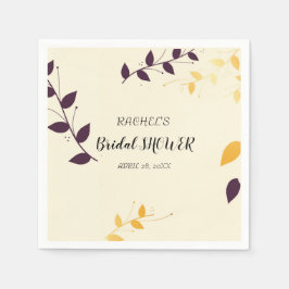 Elegant Lila Golden Lövs Pappersservett