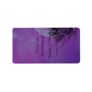 Elegant Lila Gothic Night Bröllop Lip Balm-etikett Adressetikett