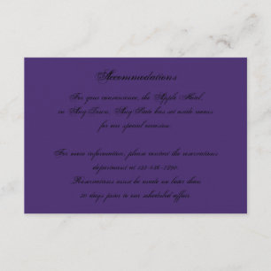 Elegant Lila Gothic Night Posh Bröllop Infoga Tilläggskort