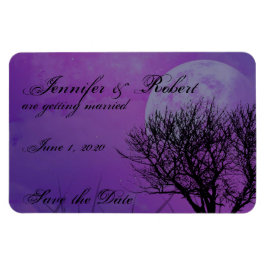 Elegant Lila Gothic Posh Bröllop spara datum Magnet