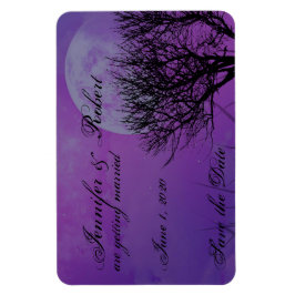 Elegant Lila Gothic Posh Bröllop spara datum Magnet