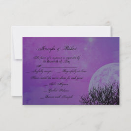 Elegant Lila Gothic Posh Bröllop-svarskort OSA Kort