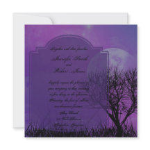 Elegant Lila Gothic Posh Wedding bjudning