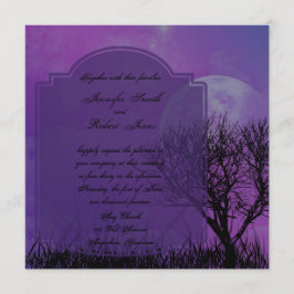 Elegant Lila Gothic Posh Wedding bjudning Inbjudningar