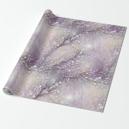 Elegant Lila Grått Pearl Bead Gren Moonlit Presentpapper