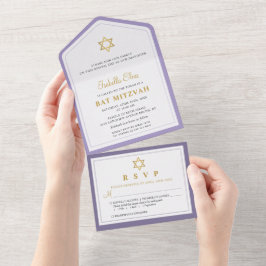 Elegant Lila Guld Bat Mitzvah