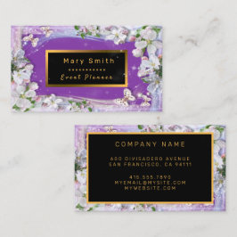 Elegant Lila Guld Lägg till Affärskortet Text Visitkort