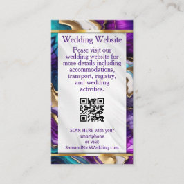 Elegant Lila, Guld, uppgifter om Teal Bröllop Tilläggskort