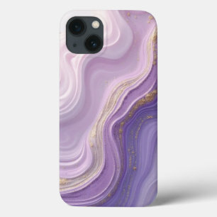 Elegant Lila & Guld Vågar iPhone 13 Fodral - Dream