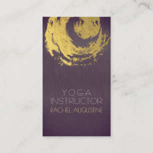 Elegant Lila & Guld YOGA ZEN-symbol Brushstrokes Visitkort