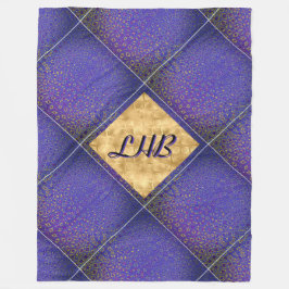 Elegant Lila Gult Trellis Mönster Fleecefilt