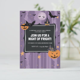 Elegant Lila Halloween costume party Inbjudningar