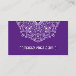 Elegant Lila Hand plockade Mandala Yoga Instructor Visitkort