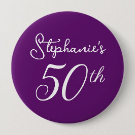 Elegant Lila - höstmånad, 50:e Födelsedagsfesten Knapp