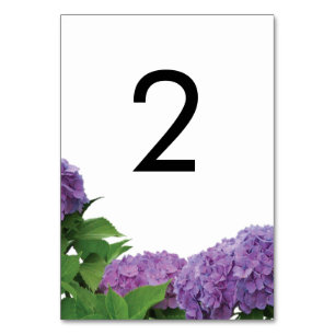 Elegant Lila Hydrangea Bröllop Bordsnummer