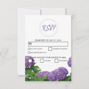 Elegant Lila Hydrangea-Bröllop OSA Kort