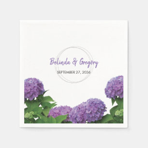 Elegant Lila Hydrangea Bröllop Pappersservett