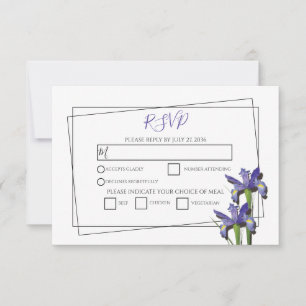 Elegant Lila Iris-Bröllop OSA Kort
