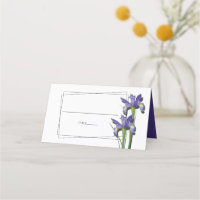 Elegant Lila Iris Bröllop Place Card