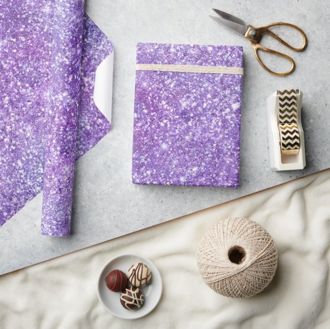 Elegant lila iriserande gradientglitter presentpapper (Hantverk)