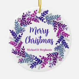 Elegant Lila Juldagen Utandning Julgransprydnad Keramik