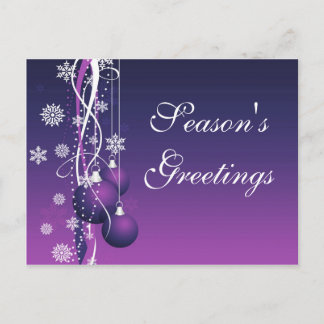 elegant lila Julhälsningar PostCard-kort Helg Vykort