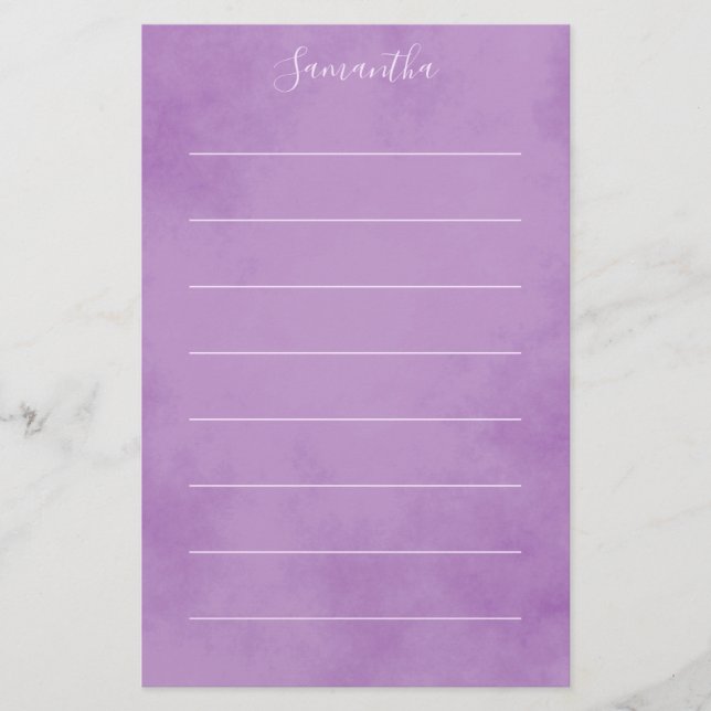 Elegant lila kantlinje brevpapper (Framsida)