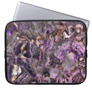Elegant lila kvarts granitstenstensmarmor mönster laptop fodral