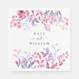 Elegant Lila Land Wildblommor Blommigt Pappersservett