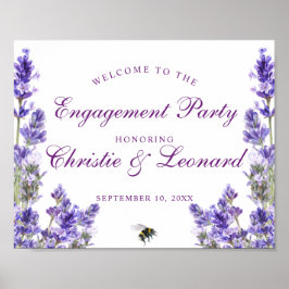 Elegant Lila Lavander Flowers Förlovning Poster