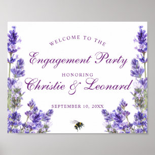 Elegant Lila Lavander Flowers Förlovning Poster