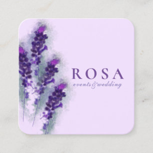 Elegant Lila Lavander Flowers Fyrkantigt Visitkort