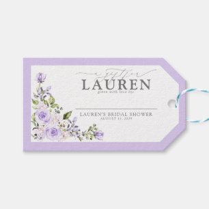 Elegant Lila Lavendel Bröllopsdusch No Wrap Presentetikett