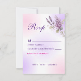 Elegant lila lavendel RSVP-kort OSA Kort