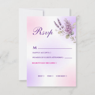 Elegant lila lavendel RSVP-kort OSA Kort