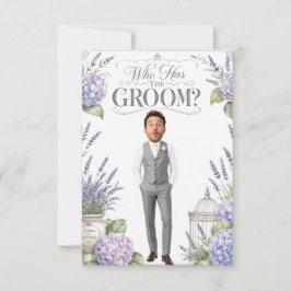 Elegant Lila Lavendel Som Har Brudgummen Bröllop Tack Kort