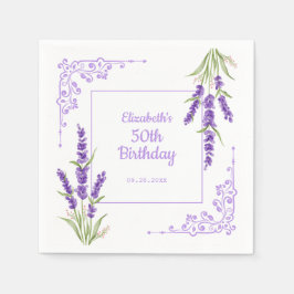 Elegant Lila Lavender Antique Ram Birthday Pappersservett