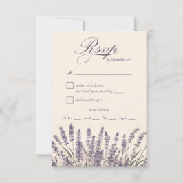 Elegant Lila Lavender Bröllop Meal Choal OSA Kort
