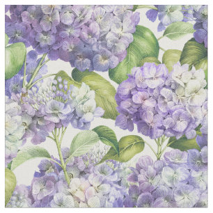 Elegant Lila Lavender Hydrangea Blommönster Tyg